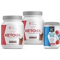 KetoLogic Keto 30 챌린지 번들 MCT ampamp BHB 외인성 케톤 분말 케토제닉 다이어트를 시작하세요 초콜릿 패트리어트 팝, [01] 초콜릿 + 패트리어트 팝