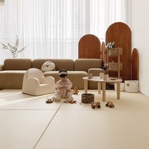 쁘띠메종 2단 폴더 거실매트 솔리드 300X140X4cm, 양면 로즈베이지