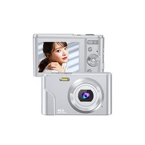 Zostuic 디지털 카메라 디지털 카메라 컴팩트 1080P 4800만 화소 오토포커스 콘디지 16배 디지털 줌 초보자 학생 어린이용 예비 경량