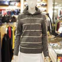 루이까스텔 SH04 소매로고 포인트 후드 니트 온감 제품 스트라이프 후디 스웨터 티셔츠 3LCSW055
