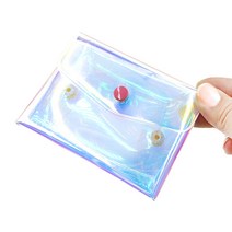 홀로그램 PVC 포토 카드 케이스 비건 지갑 명함 여자 남자 교통카드 보관함 명함첩 학생 성인 미니 파우치 홀더 쿠폰 슬롯 슬림