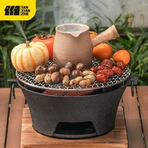 L사이즈 주철 숯불 원형 그릴 화로대 화덕 스토브 바베큐 BBQ 꼬치구이