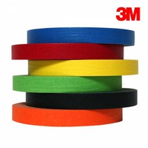 골든트리 3M 칼라 종이 마스킹테이프 15mm x 40M 6색 색깔 커버링 마킹 테이프, 3M 노란색 15mm x 40M 1개