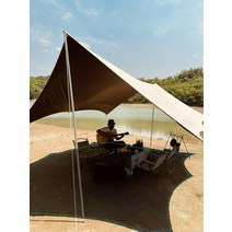 실타프 대형 경량 헥사 백패킹 캠핑 렉타 오토캠핑 미니멀 타프 그늘막 차박, 화이트