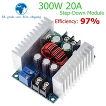 레귤레이터 300w 20a dc-dc 벅 컨버터 스텝 다운 모듈 정전류 led 드라이버 전원 스텝 다운 전압 모듈 전해 커패시터