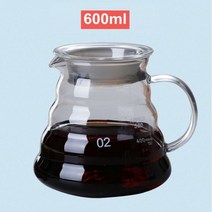 핸드밀 그라인더 커피수동 로스팅 유리 커피 포트 구름 모양의 서버 V60 필터 주전자 재사용 가능한 내열성 Cafetera 600/800ml, 600ml, CHINA