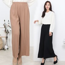 간절기 단색 기계주름 통바지 와이드팬츠/스판/주름바지/엄마옷/미시옷