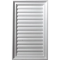 Ekena Millwork GVVE12X28D 수직 루버 비기능성 우레탄 게이블 통풍구 너비 30.5cm(12인치) x 높이 71.1cm(28인치) 밑칠, 18