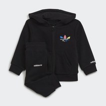 아디다스 아디컬러 풀집 후드 후디 후드티 맨투맨 세트 Infants 오리지널스 - 블랙