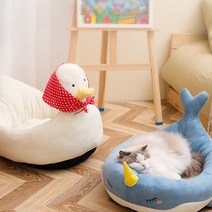 애견 쿠션 마약방석 오리 고래 침대 반려동물 반려견 캐릭터 꿀잠 방석, 뿔고래