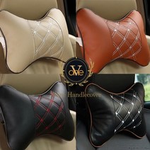 차량용 목조아목쿠션 gv70 테슬라모델3 gv80 4세대카니발 목쿠션 목베개, 레드블랙