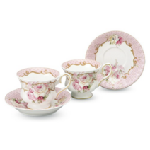 한국도자기 클라라 커피잔 + 커피받침 세트, 혼합색상, 4세트