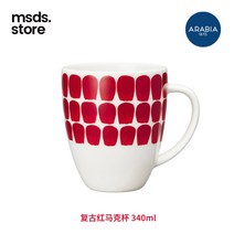 Arabia 아라비아핀란드 24h 투오키오 머그, 빈티지 레드 계열의 볼 18cm