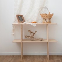 류블류샵 자작나무 원목 2단 인테리어 무지주 선반 벽장식장 작은 벽걸이, 1개