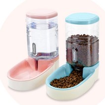 반자동 사료급여기 배식기 반려묘 다이소 반자동급식기 고양이 강아지 자율배식, 급식기(핑크)