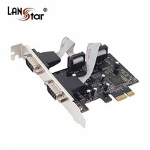 LANstar PCI-E 시리얼 2포트 카드/LS-PCIE-EX902B/RS232 9핀 PCI-EXPRESS 시리얼 카드/LP브라켓 포함/컴퓨터 PCI-E 단자에 연결하여 시리얼포