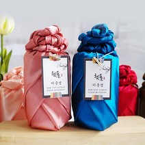 정민이네샵 (격자공단보자기) 전통보자기포장무료 국내산천일염 잡곡 꽃차 320ml 돌답례품 교회답례품 돌잔치선물 결혼답례품 보험판촉상품 소규모고급답례품 추석 명절선물세트, 1개, [고운입자]구운 천일염