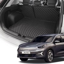 아이칸 니로 플러스 퀄팅 트렁크매트 자동차 차박매트 (22년 / 일반 승용& 택시), 2열등받이+트렁크바닥매트(분리형), 블랙, 니로 플러스 (22년)