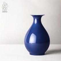화이트 세라믹 꽃병 수제 장식 장식품 새로운 중국 꽃꽂이 간단한 홈 액세서리 꽃 다도 선 꽃, 색상 분류: 스타일 투 다크 블루