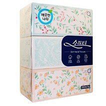 깨끗한나라 부드러운 어린이집 각티슈 200매 3입 곽휴지 고급 미용 화장용 사각 곽티슈, 본상품선택