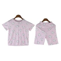 아동 하양둥이 스판 반팔잠옷세트 여자아이실내복 유아파자마 로맨틱러블리 가족촬영룩코디 여아홈웨어