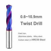 전동드릴비트 콘크리트 목공 함마 충전 드릴비트 세트 yzh 카바이드 트위스트 드릴 1.0-10.9mmdiameter hrc65 텅스텐 일반 스텁 및 cnc 드릴링 금속 강철, 9.2mm, 푸른