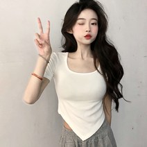 DFMEI 반팔 티셔츠 캐주얼 상의 ins