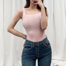 VANANA2 썸머 나잇 스퀘어넥 슬림핏 골지 나시