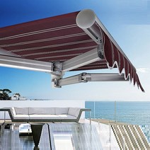 테라스 베란다 어닝 5X2m 차양막 접이식 천막 카페 햇빛가리개 그늘막 차광막, 단품, 단품