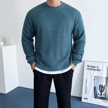 데일트 남자 빅사이즈 하찌 라운드 오버핏 니트