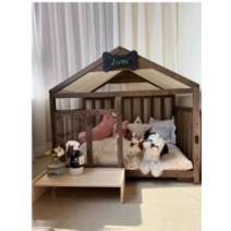RUNCATS 원목 펫 강아지 하우스 루프형 DIY 강아지 하우스