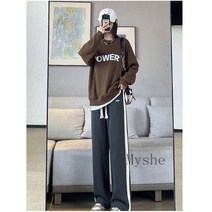 [Myshe]여성 가을겨울 기모 바지 캐주얼 와이드 팬츠 bv7 Yan1205
