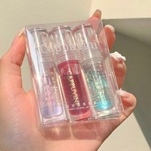 립글로즈 립틴트 립밤 립라이너 잘 지워지지 않는 착색 타투 립스틱 틴트 3 색 세트 투명 진주 빛 립 글레이즈 지속 방수 유리 립 보습 3pcs 립글로스 메이크업 도구, b