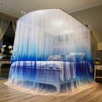 모기장 방충망 텐트 원터치 촘촘망 해충방지 캠핑 그라데이션 침대 200x220cm 레이스모기장, 단품