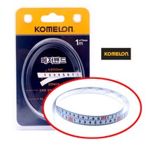 코메론 메저밴드 1M 2M 3.5M x 13mm 붙이는 줄자 미터 접착식 피트자 핏트자 매저밴드 양면 접착 테이프 테이블 바닥 작업대 작업 기계 선반 KS JIS 1급 정밀도 절단, 코메론 메저밴드 1M(접착식), 1개