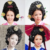 크라운가발 고전머리 황진이머리 화초머리 어여머리 태평무 화관무 사극머리, 1개, 01-화관무(어여머리)