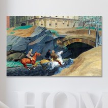 [RΘA] 에드워드호퍼 명화그림 캔버스액자 bridle path 업소인테리어 예쁜 벽걸이 홈인테리어 ▷_β5243Ea, fβ_25x25cm