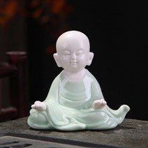 불교용품 크리에이티브 선 보라색 점토 부처님 동상 세라믹 리틀 스님 장식 차 애완 동물 홈 인테리어 차, 06 2