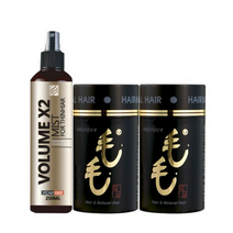 흑채모모 순간증모제 자연검정 23g x 2p + 볼륨엑스투 헤어 미스트 250ml 세트, 1세트
