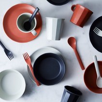 킨토 알프레스코 캠핑 접시 그릇 머그컵 잔 텀블러 포크 스푼 식기세트, 알프레스코 플레이트 19cm 블랙