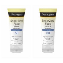 뉴트로지나 쉬어 징크 페이스 선크림 SPF 50 59ml 2팩 Neutrogena Sheer Zinc Oxide Face Sunscreen SPF50