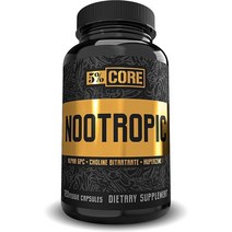 5％ Nutrition Core 누트로픽 블렌드 450mg 알파 GPC ＋ 후페르진 A ＋ 주석산수소콜린 기본 초점 인지 성능 향상 비자극(60)
