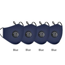 PCS 재사용 가능한 코튼 페이스 마스크 호흡 밸브 masque tissus Uni 방진, 05 4pcs Unisex blue