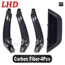 실내 문 손잡이 외부 호환 도어 핸들 LHD RHD 자동차 좌측 전면 내부 운전석 사이드 패널 당김 트림 BMW X3 X4 F25 F26 2010-2016, LHD-Carbon Fiber