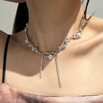 목걸이 쇄골 체인녀 캣츠아이 지르코늄 태슬 목걸이
