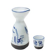 유포 도자기 블링-36 일식 독구리 글자 블링-37 일식 술잔 글자 도쿠리 사케병 예쁜술병 예쁜술잔, 블링-37 일식 술잔 (글자), 1개