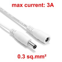 5.5mm 2.1mm 잭 전원 연장 코드 1-10m 구리 와이어 LED 스트립에 대 한 5V 12V DC 커넥터 케이블 태양 전지 패널 CCTV 카메라 라우터, [01] WHITE, [04] 10 pcs, [02] 1m