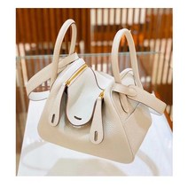 2023 새로운 첫 번째 레이어 소가죽 린디 백 가죽 여성용 가방 원 숄더 핸드백 작은 패션 간단한 여성용 가방