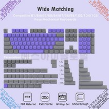 BOW/WOB 더블 샷 PBT 키 캡 189 XVX 프로필 체리 게이트론 MX 스위치 게이머 키보드용 사용자 지정 샤인, [04] purple 169