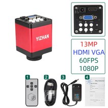 주사전자현미경 비파괴 수질 검사 오염도측정기 HDMI 디지털 비디오 카메라 산업용 LAB 전화 PCB 납땜 수리용 USB VGA 48MP 38MP 13MP, 4.REDD6 13MP